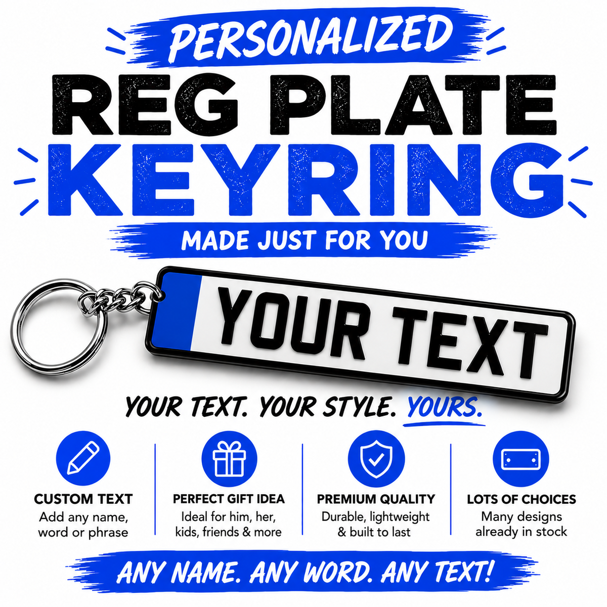 REG PLATE Keyring